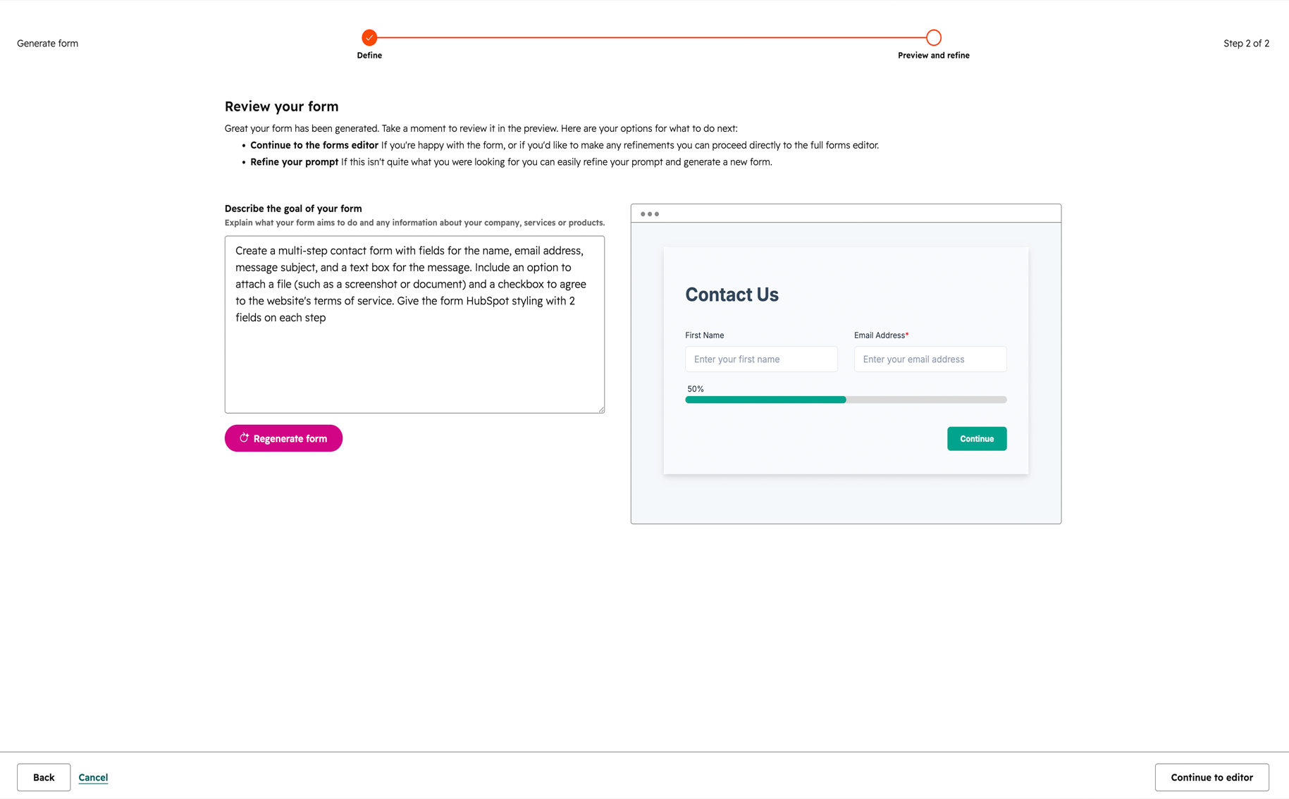 AI form creation and migration workflow
