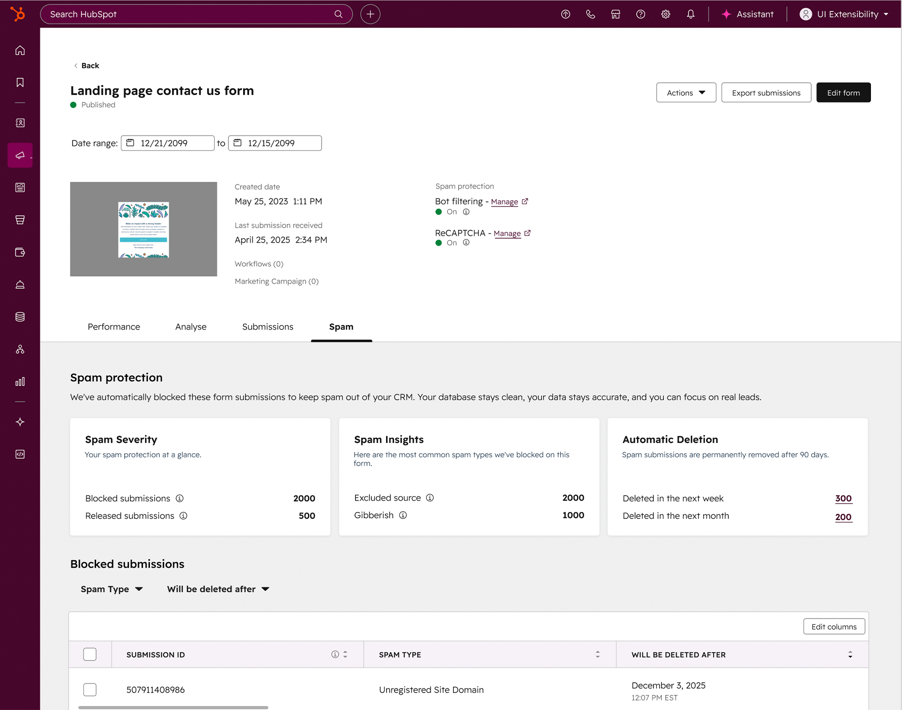 Submission Management — Spam filtering overview